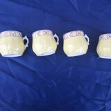 4 cups porcelain mocha service from Limoges Bernardaud and Co.