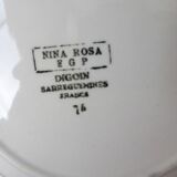 6 vintage deep plates Digoin Sarreguemines model Nina Rosa 2008145