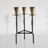 Swedish metal and brass candle holder by Nils Johan 1970