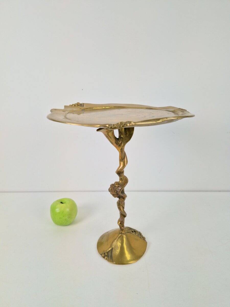Brutalist Brass Amadeo Petit-Four Dish by Kurt Jesch for Fratelli Tonini, 1970s