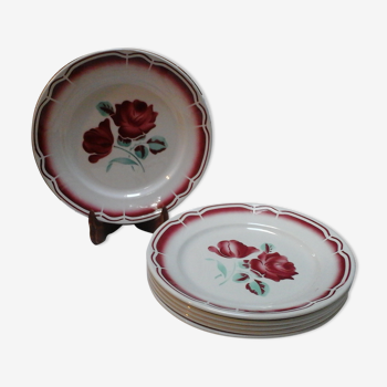 Lot de 6 assiettes plates badonviller