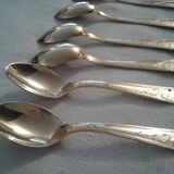 Box 6 small spoons, golden gold fin, style Louis XV