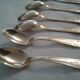 Box 6 small spoons, golden gold fin, style Louis XV