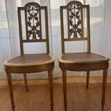 Antique caned chairs