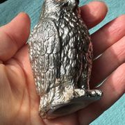 Vintage silver-plated owl-shaped salt and pepper shakers