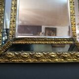 Napoleon III gold copper windshield mirror - 58x38cm