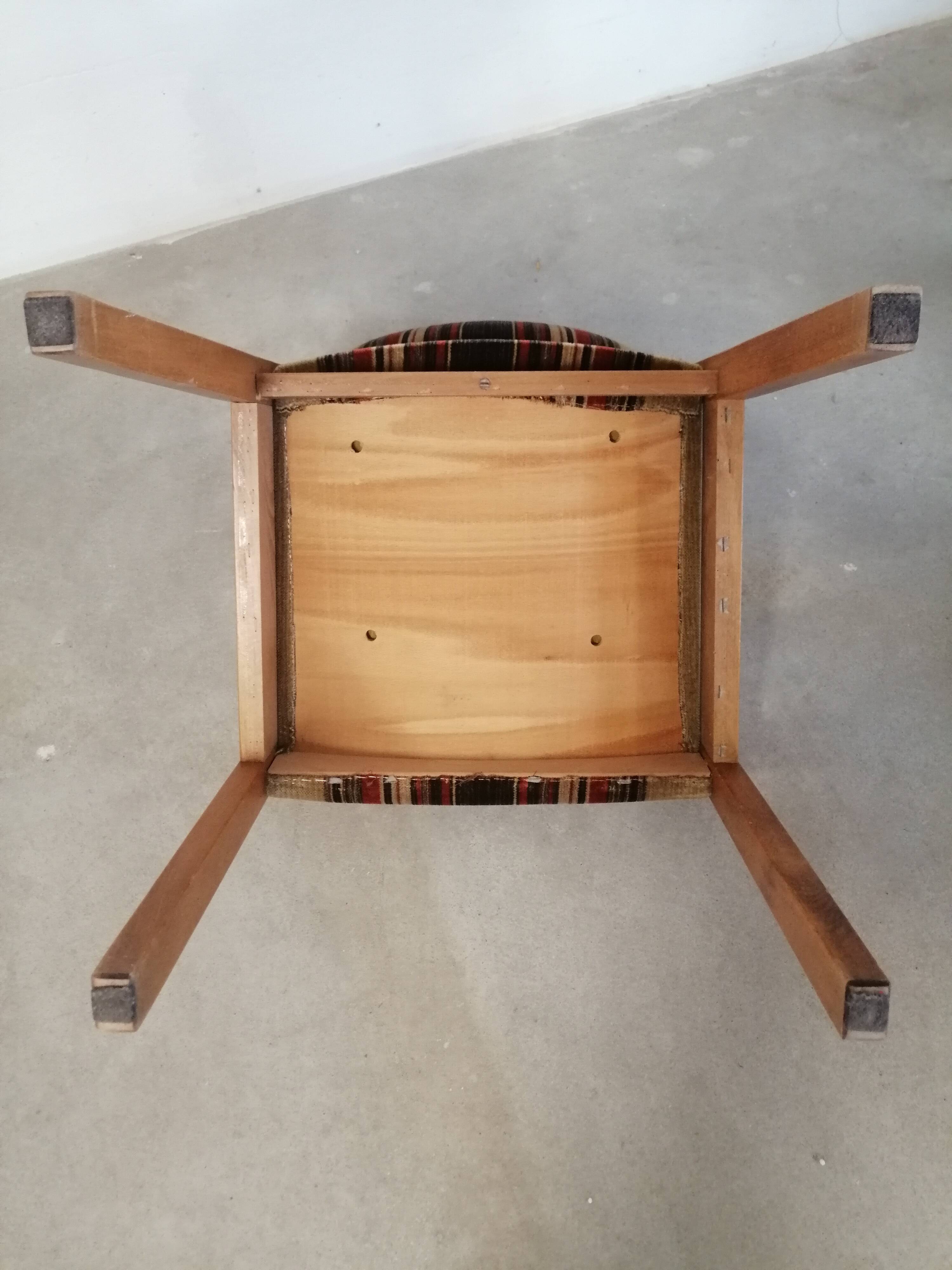 6 vintage chairs year 70 wood and velvet