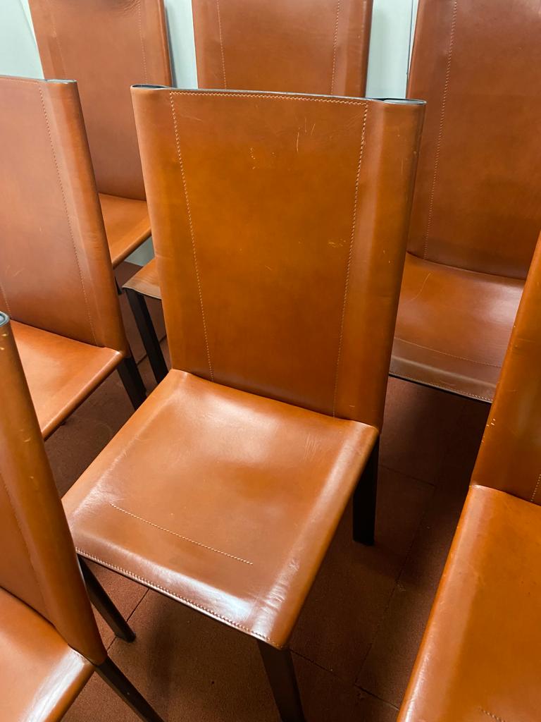 Chair Coral Mattéo Grassi in brown leather