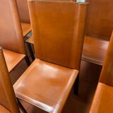 Chair Coral Mattéo Grassi in brown leather