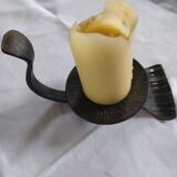 Black metal candle holder