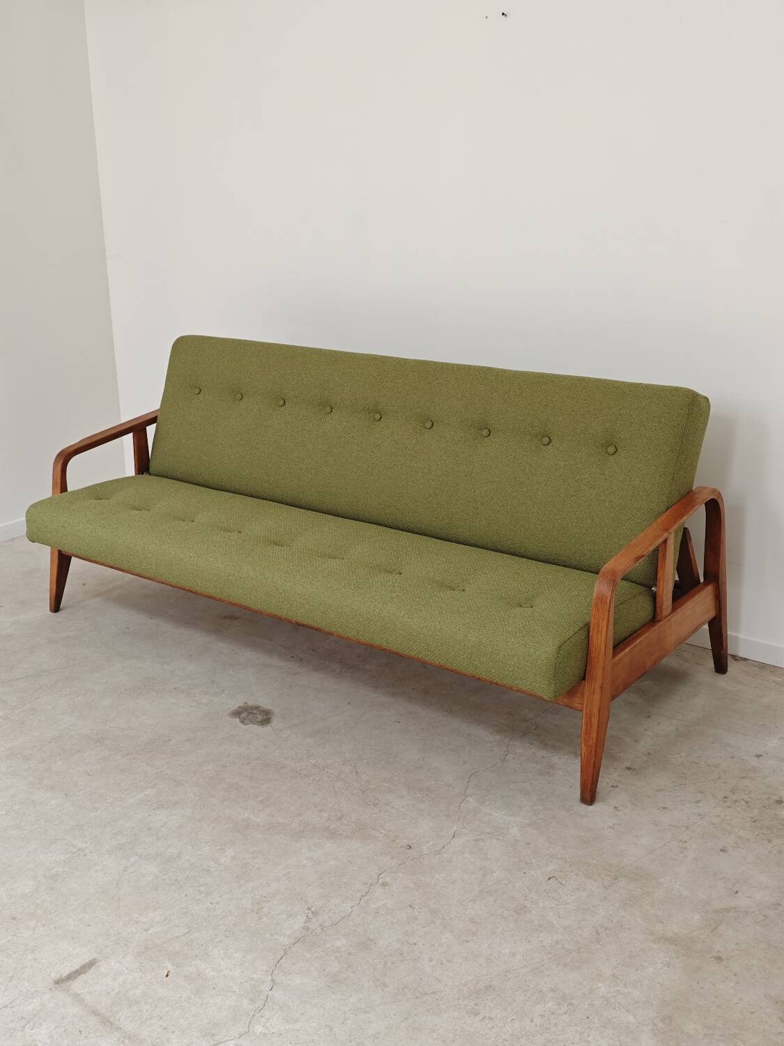 Green Banquette Daybed from Czechoslovakia 1960