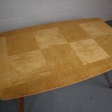 Vintage Scandinavian dining table made of Karelian birch
