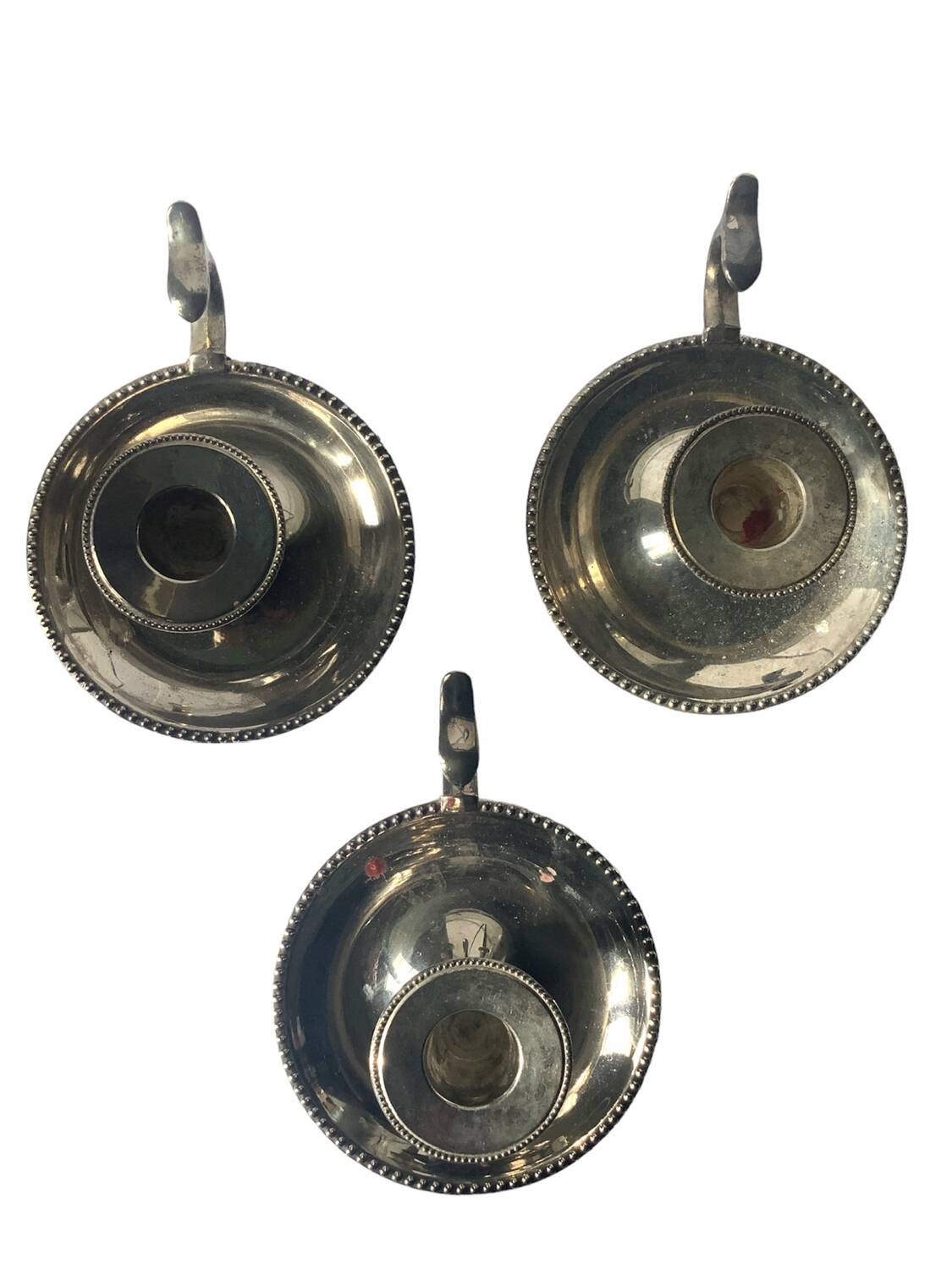 Silver cellar rat candle holders