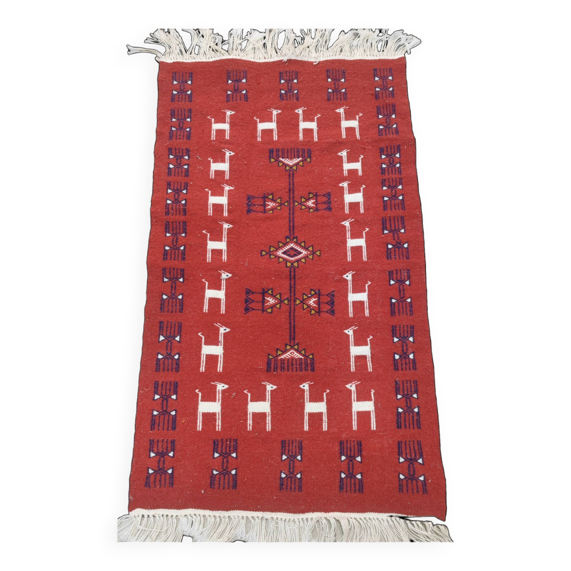 Hand-woven kilim rug with Berber patterns