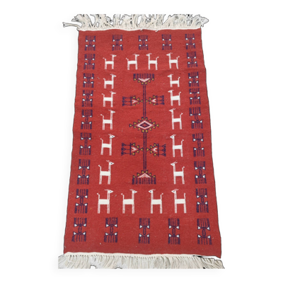 Tapis kilim tissé mains à motifs berbères