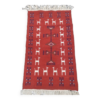 Hand-woven kilim rug with Berber patterns