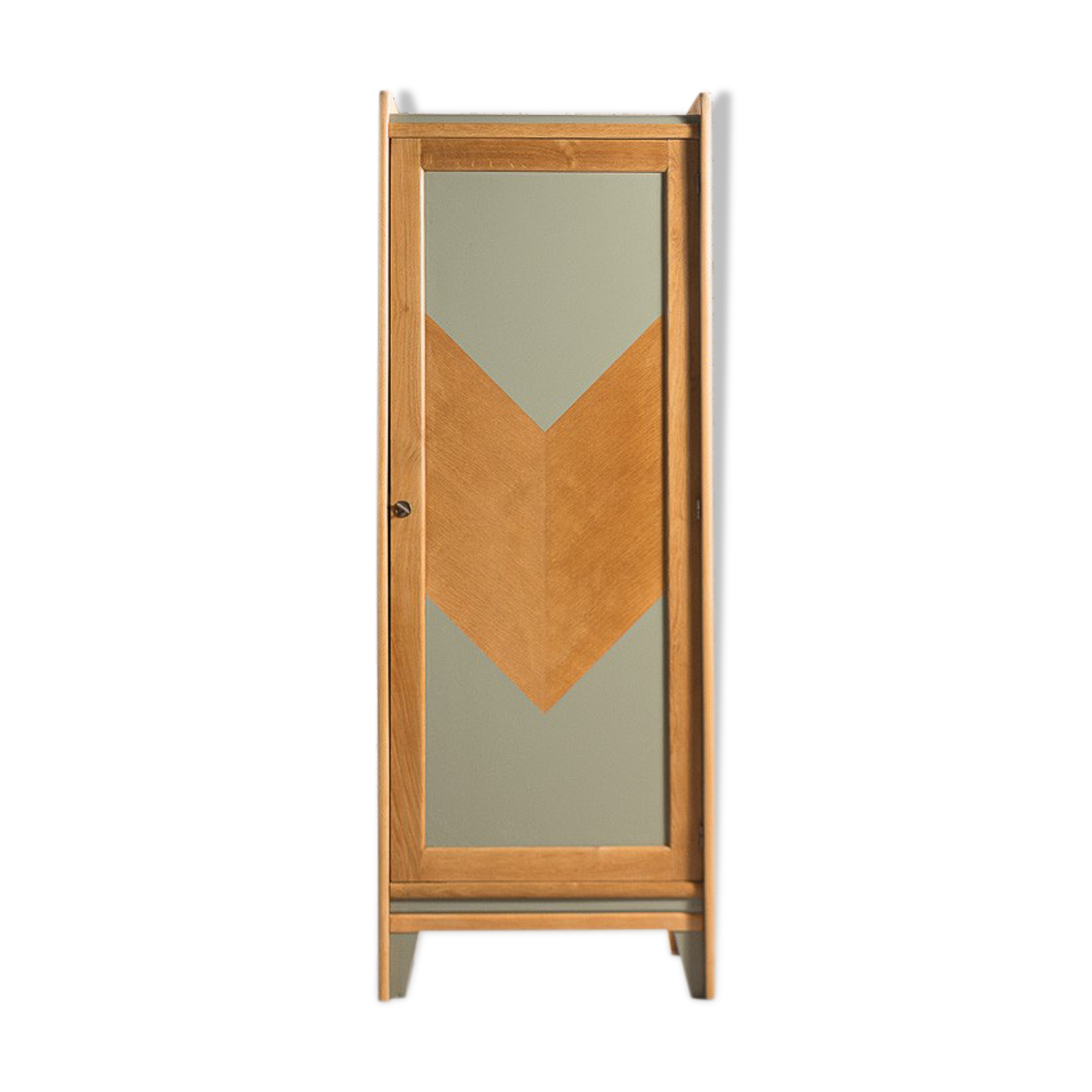 Armoire vestiaire d'internat relooké en vert fumé