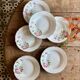 Set of 6 vintage deep plates, Anemone pattern from Digoin Sarreguem.
