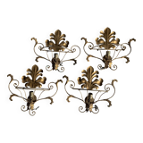 Set of gold wall lights