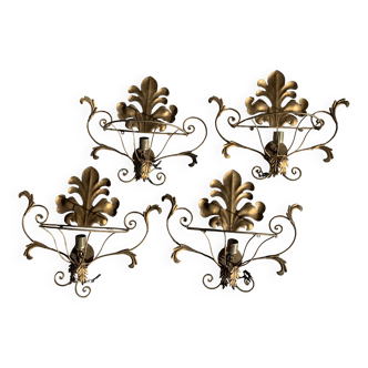 Set of gold wall lights