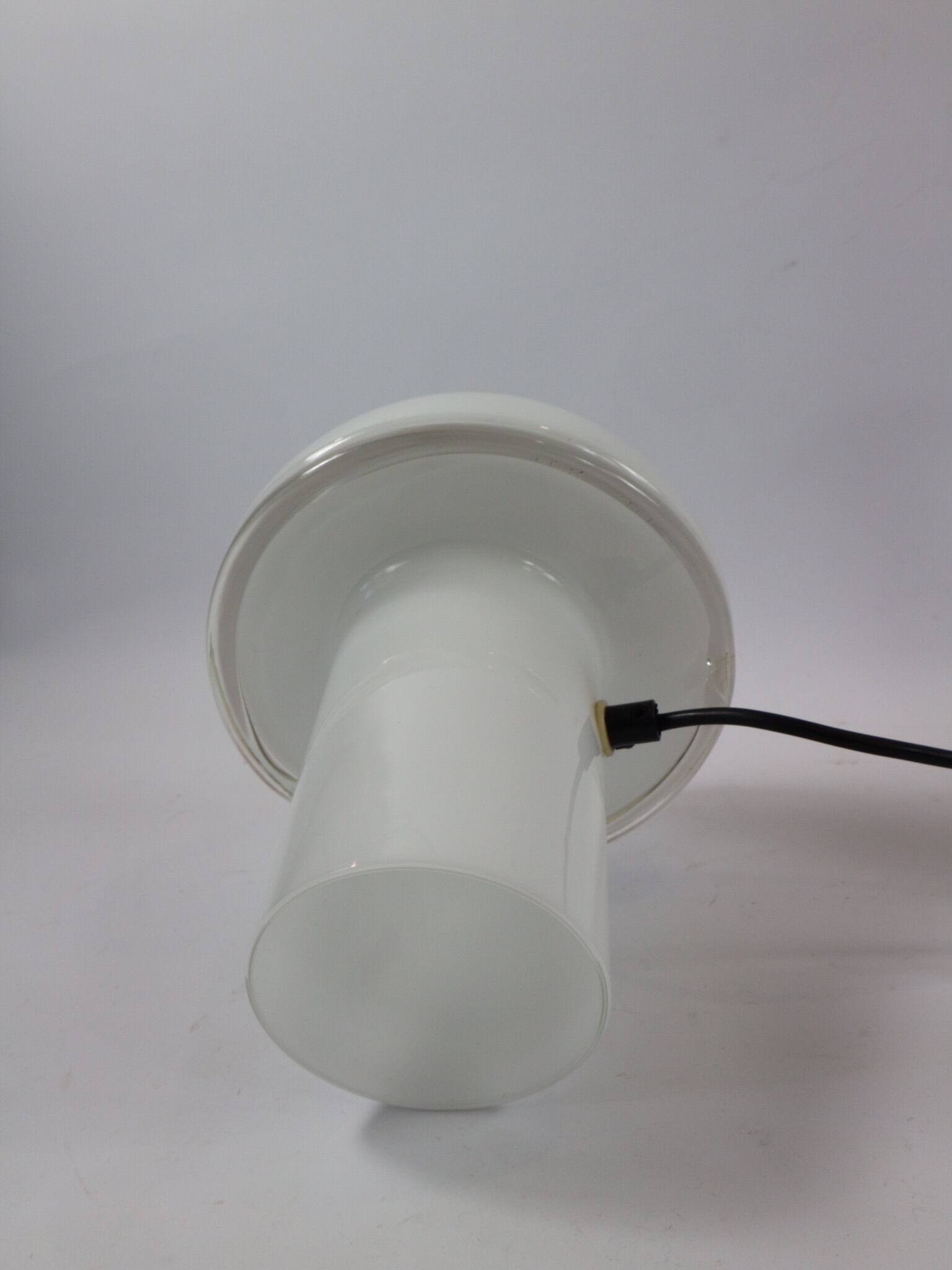 White glass table lamp, Onfale, Artemis by Vistosi, 70s production