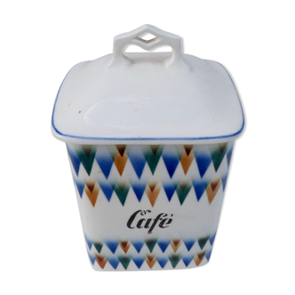 Art Deco ceramic pot geometric patterns café