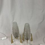 Pair of French mid century bedside lamps style from the 1950s 1960s Space age