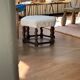 Tabouret de ferme danois moderne brutaliste des années 30 en chêne et laine