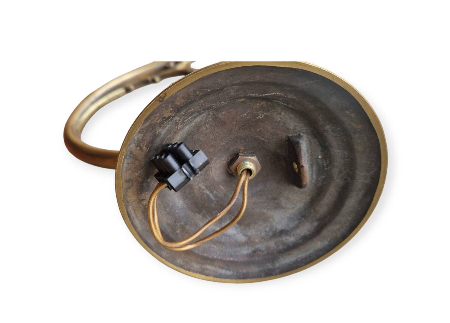 Pair of Napoleon III style brass and opaline wall lights