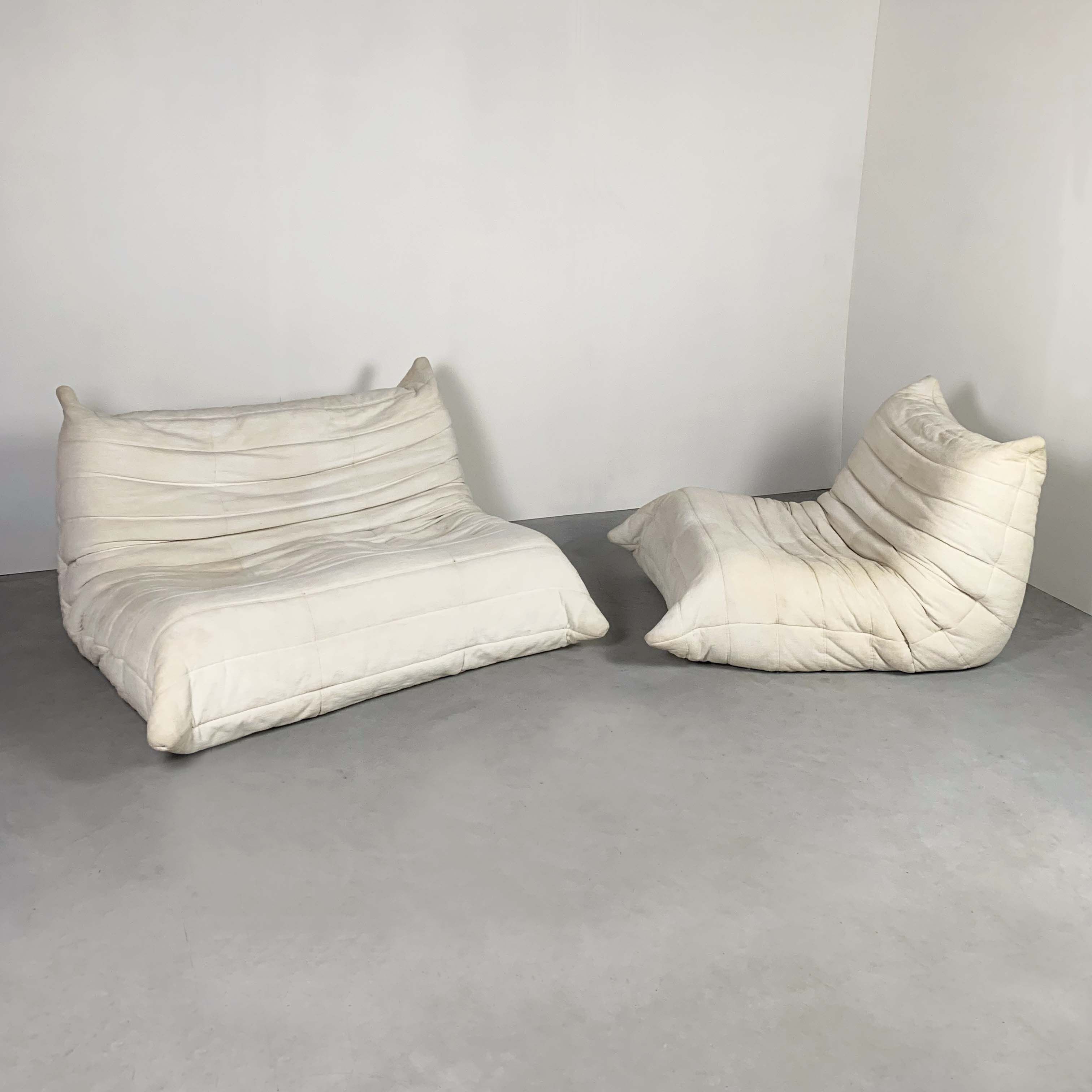 Togo 1 Place Crème by Michel Ducaroy for Ligne Roset, 1970