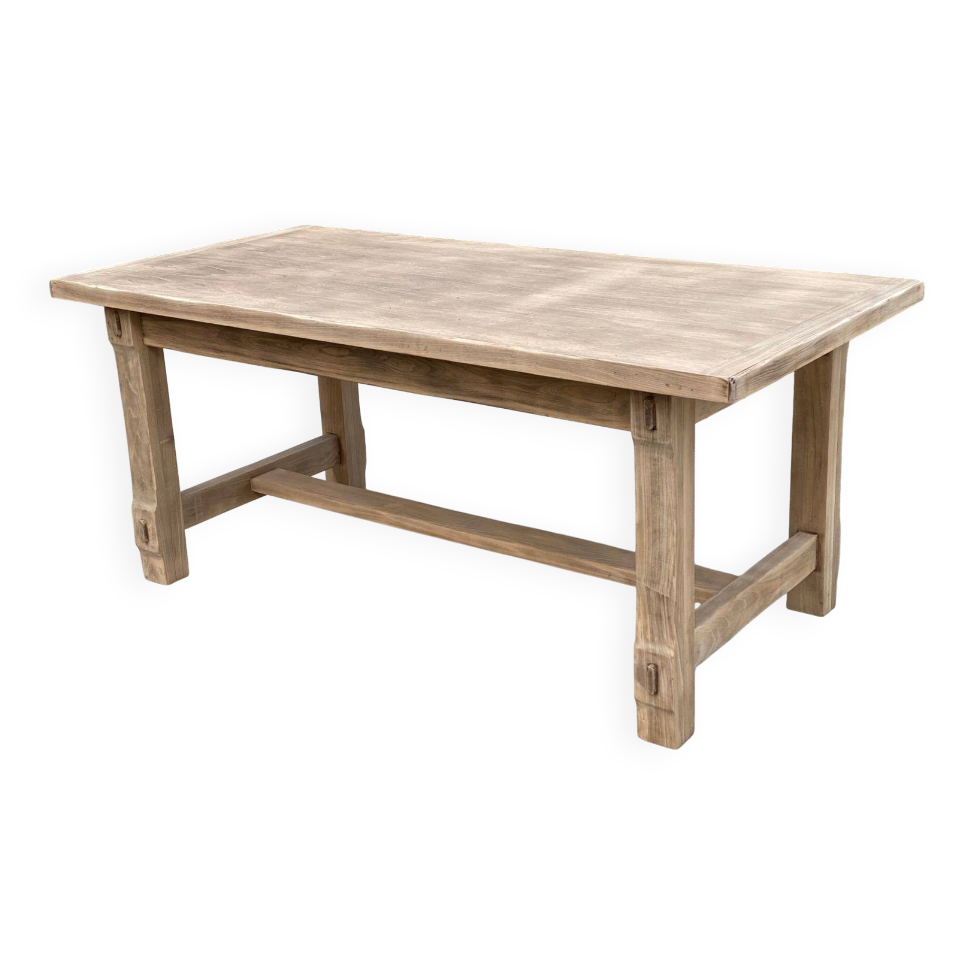 Renovated extendable farmhouse table in raw oak 255cm