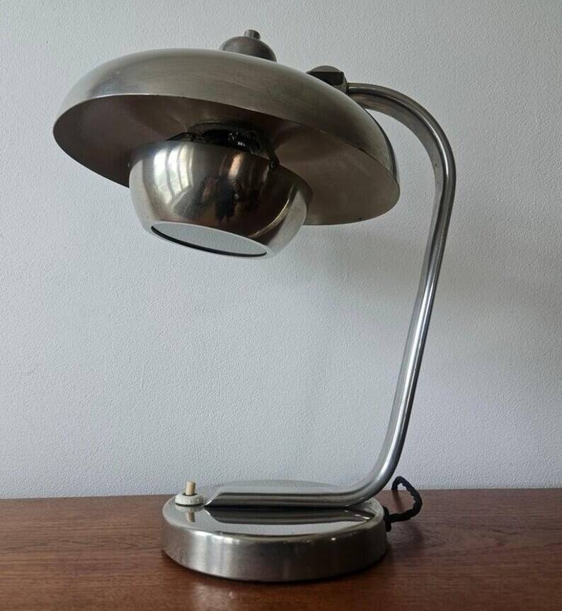 Rare Bauhaus Chrome Table Lamp, Franta Anyz, Functionalism, Art Deco, 1930s