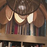 Lotus flower suspension in vintage cannage