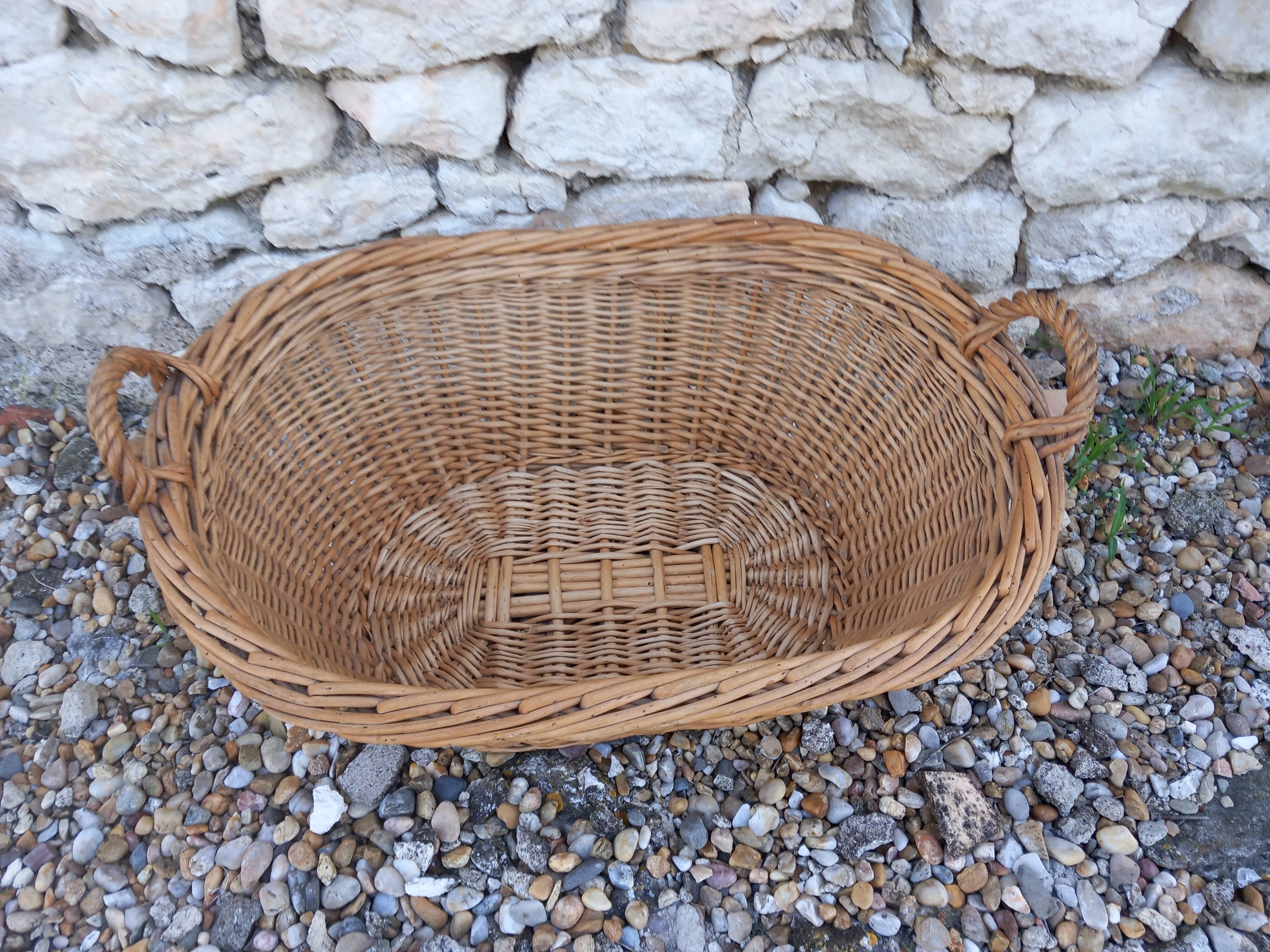 Handmade wicker laundry basket