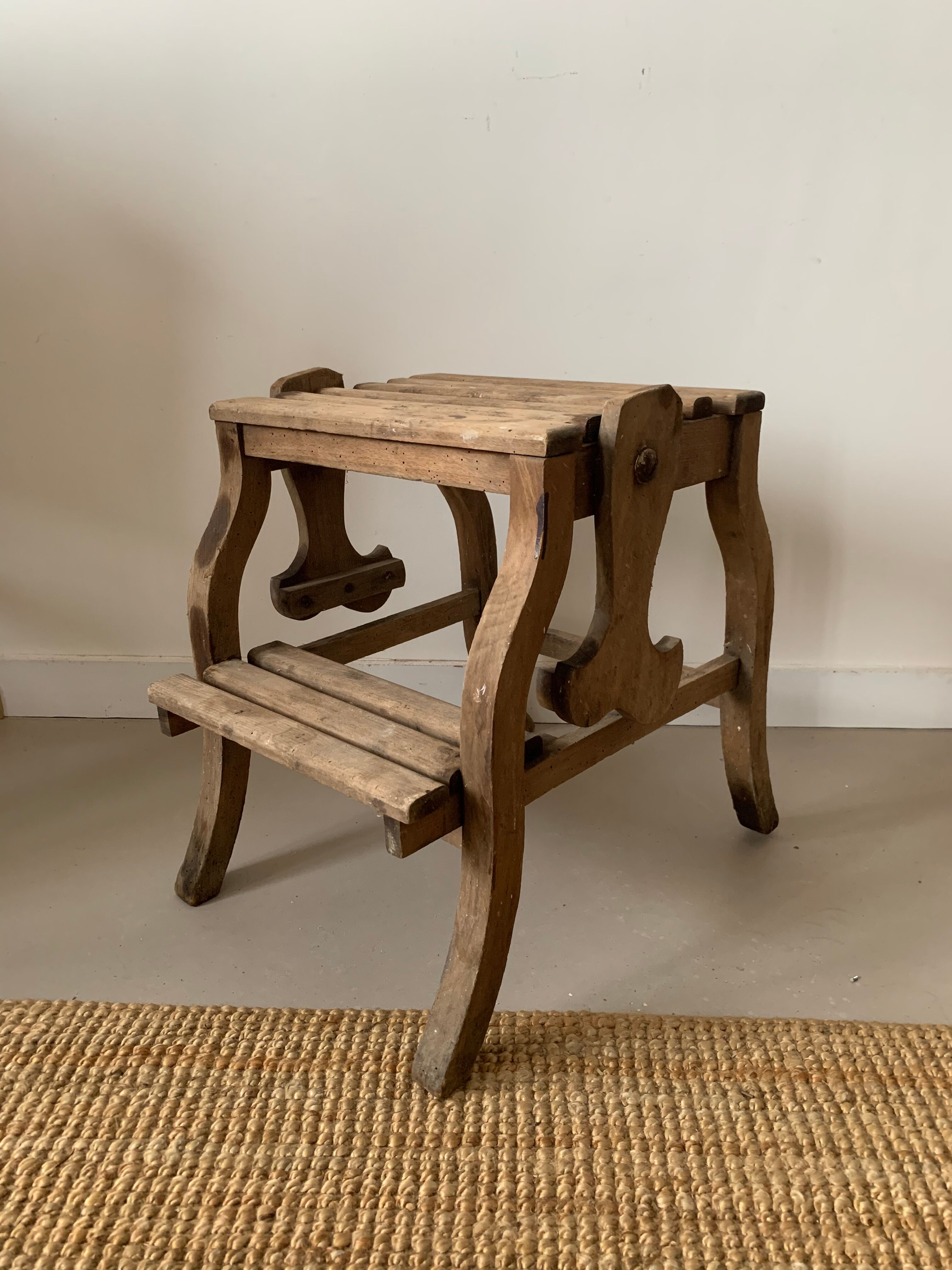 Old foot walk in solid wood