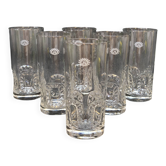 6 Verres A Orangeade Eau Vintage Publicitaires La Roche Aux Fées