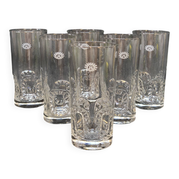 6 Vintage Orangeade Water Glasses Advertising La Roche Aux Fées