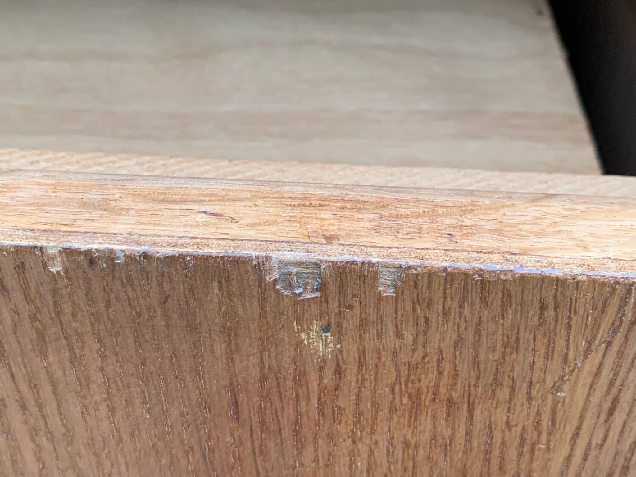 Vintage chest of drawers with compass feet, oak, original patina, 1950s