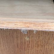 Vintage chest of drawers with compass feet, oak, original patina, 1950s