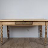 Raw wood farmhouse table