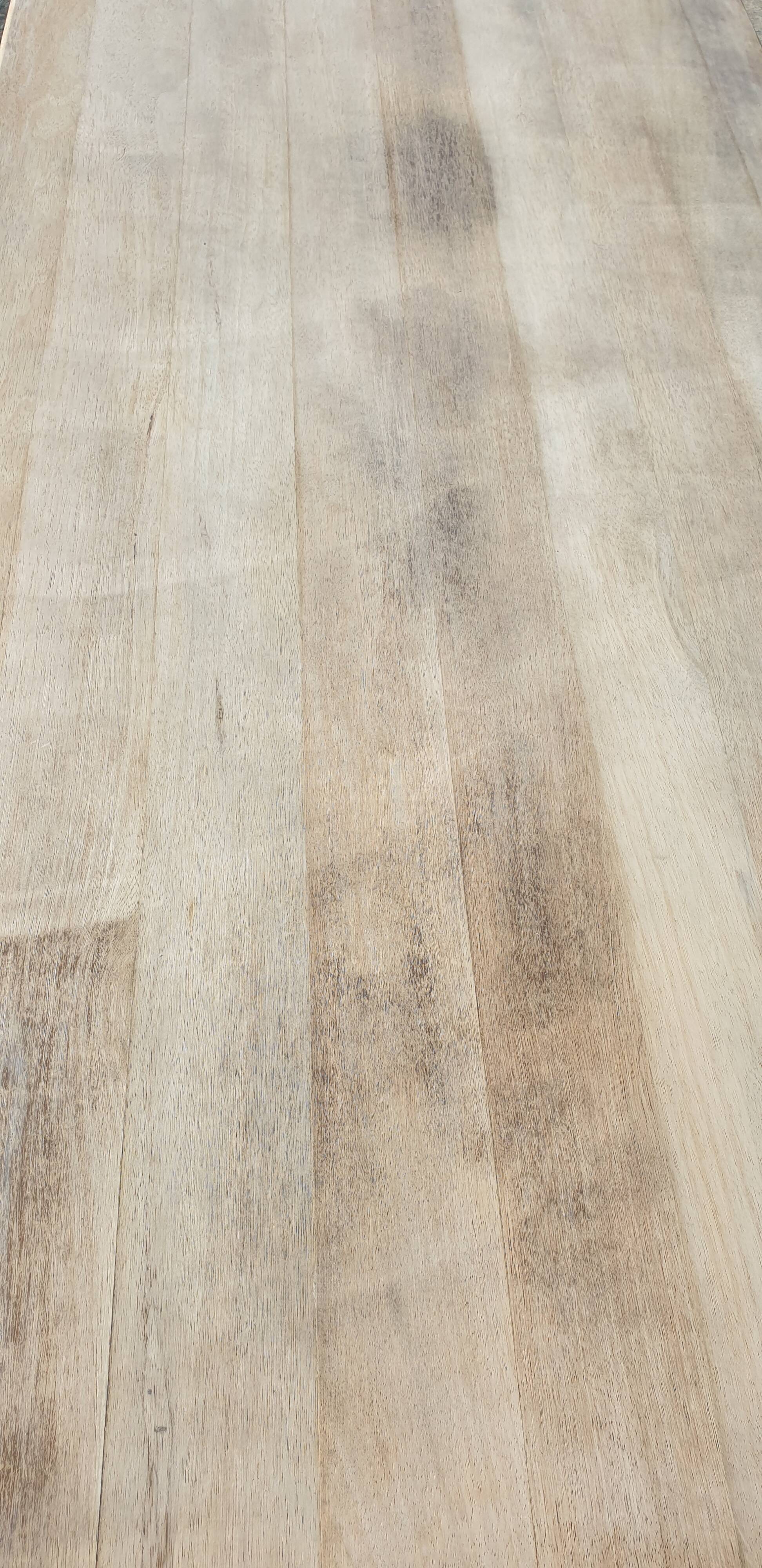 Natural wood farmhouse table