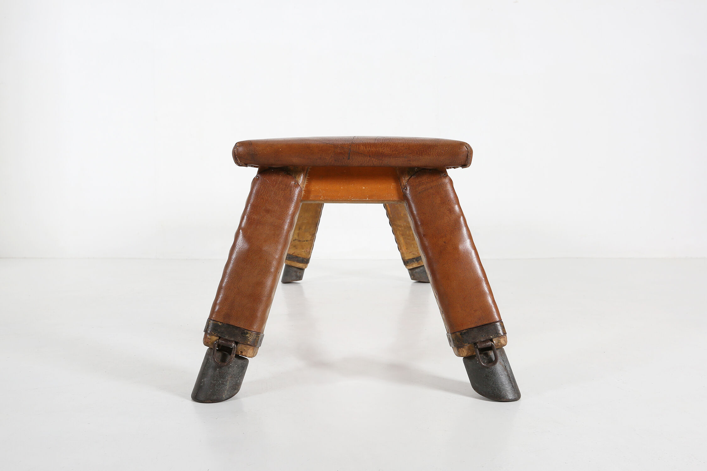 Industrial leather bench ca.1920
