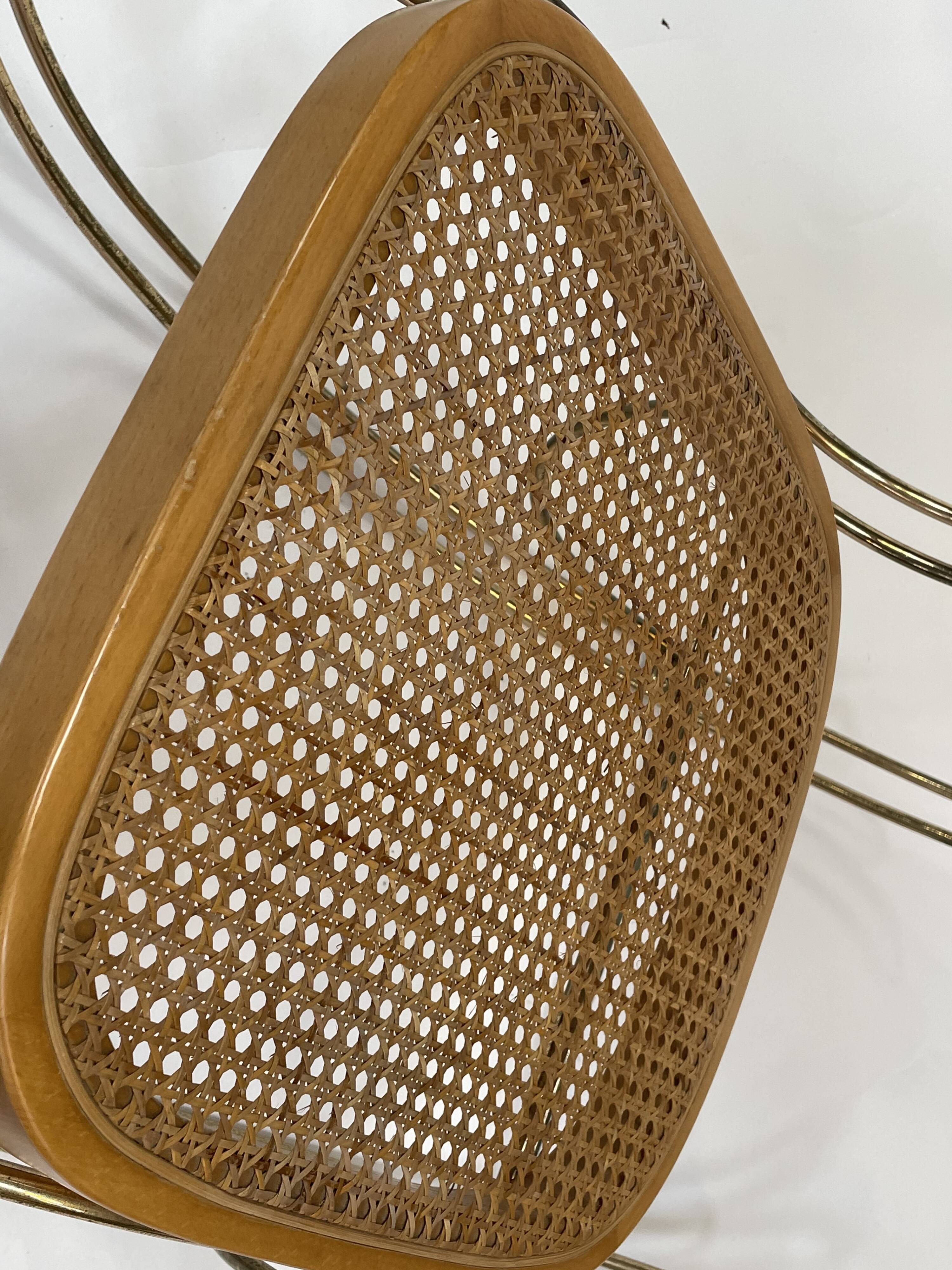 Vintage rocking chair brass bentwood design 1970s