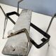 Vintage Oval Glass Coffee Table with Portoro Marble and Iron Base, Italy