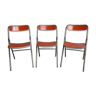 Set 3 chaises pliables "souvignet année 60