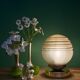 Vintage yellow and gold glass globe table lamp