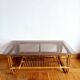 Vintage 1960s rattan coffee table