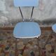 Pair of blue vintage formica kitchen chairs