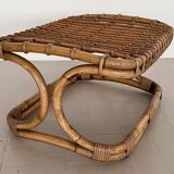 Italian Designer Stool in Bamboo Rattan, 1960s