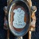 Antique Italian Firenze medallion wooden wall lights